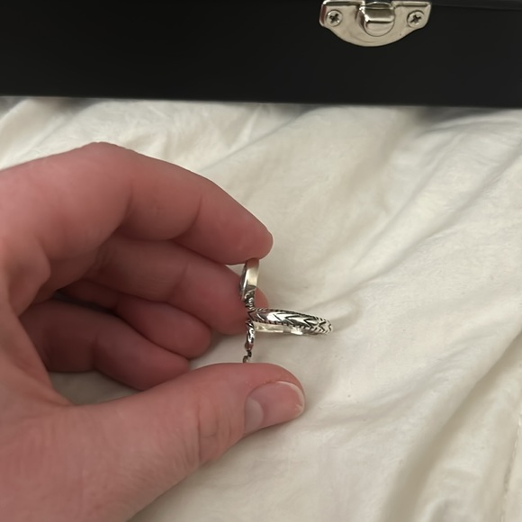 Sterling Silver Snake Ring with Moonstone - Picture 2 of 4